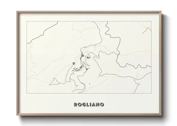Une affiche de carte sur Rogliano