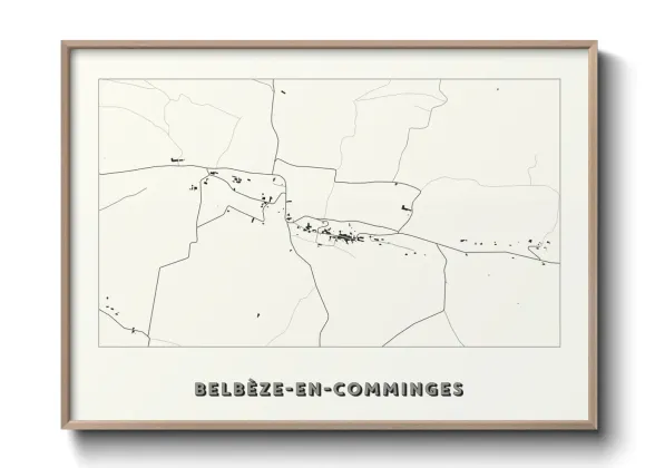 Une affiche de carte sur Belbèze-en-Comminges