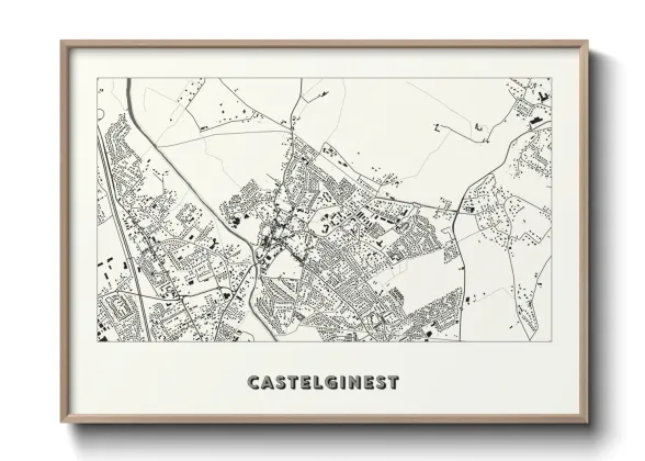 Une affiche de carte sur Castelginest
