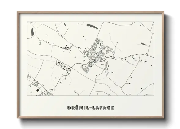Une affiche de carte sur Drémil-Lafage