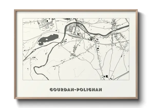 Une affiche de carte sur Gourdan-Polignan