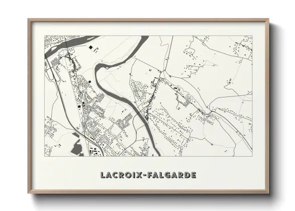 Une affiche de carte sur Lacroix-Falgarde