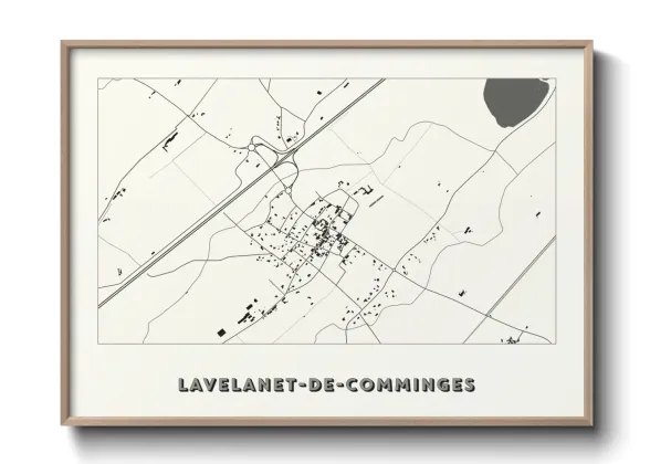 Une affiche de carte sur Lavelanet-de-Comminges
