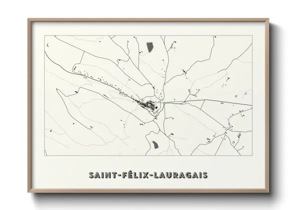 Une affiche de carte sur Saint-Félix-Lauragais