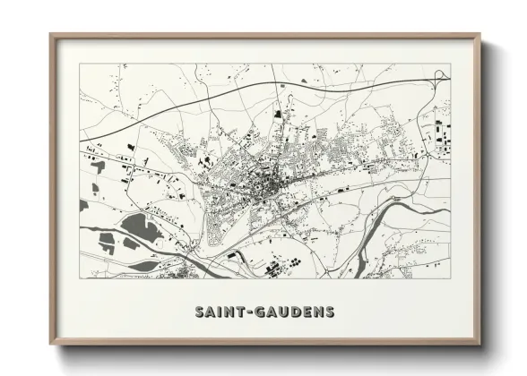 Une affiche de carte sur Saint-Gaudens