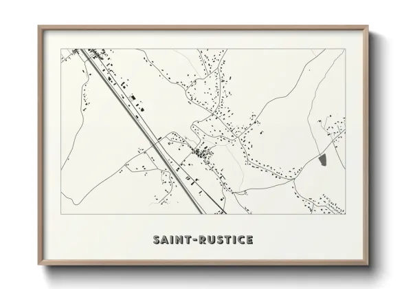 Une affiche de carte sur Saint-Rustice