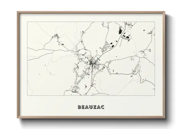 Une affiche de carte sur Beauzac