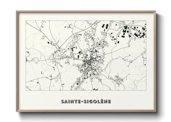 Une affiche de carte sur Sainte-Sigolène