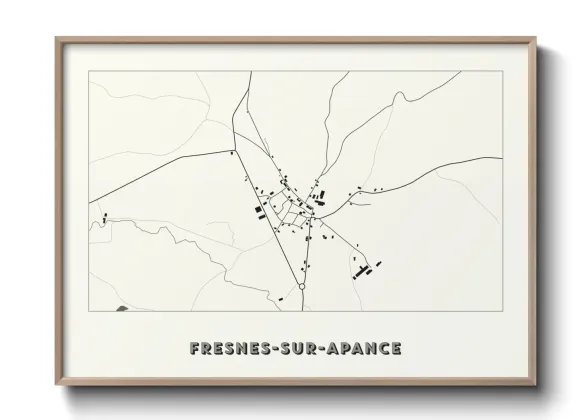 Une affiche de carte sur Fresnes-sur-Apance