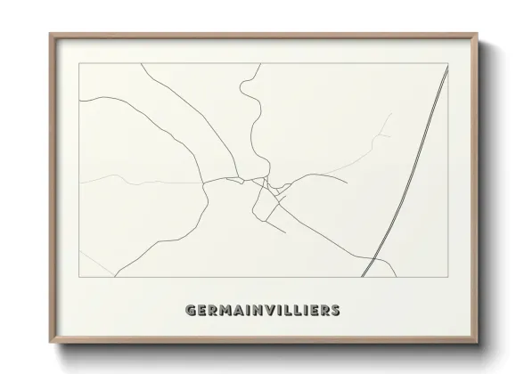 Une affiche de carte sur Germainvilliers