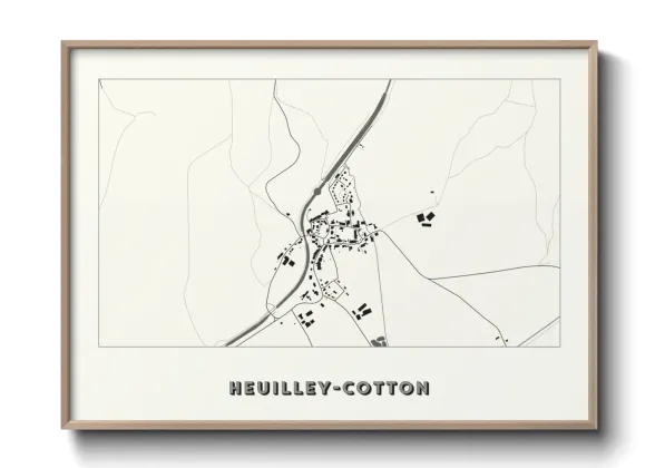 Une affiche de carte sur Heuilley-Cotton