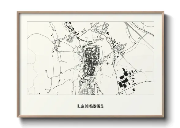 Une affiche de carte sur Langres