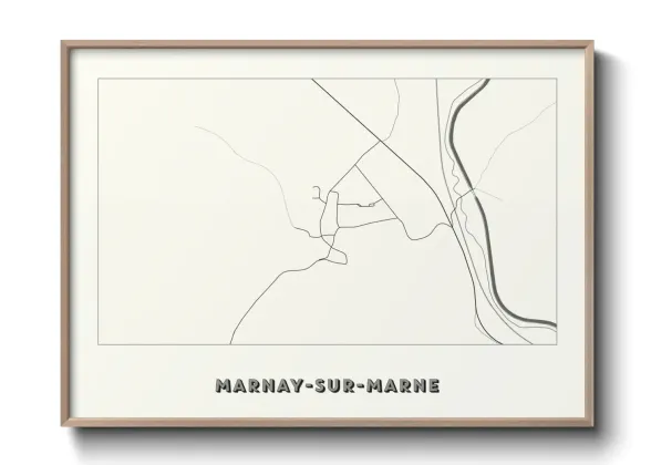 Une affiche de carte sur Marnay-sur-Marne