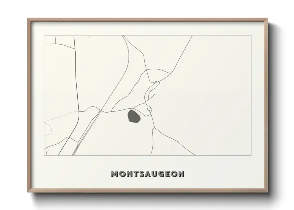 Une affiche de carte sur Montsaugeon