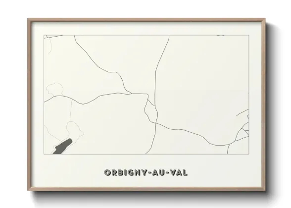 Une affiche de carte sur Orbigny-au-Val