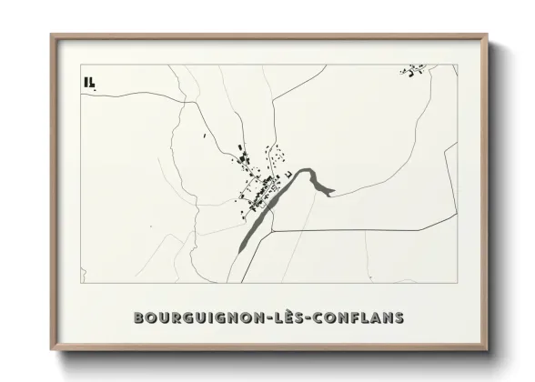 Une affiche de carte sur Bourguignon-lès-Conflans