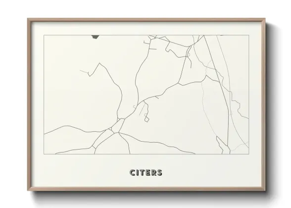 Une affiche de carte sur Citers