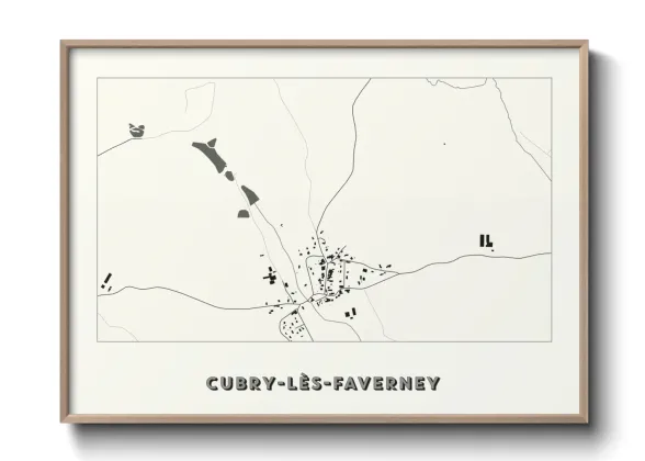 Une affiche de carte sur Cubry-lès-Faverney