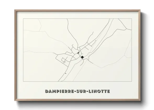 Une affiche de carte sur Dampierre-sur-Linotte