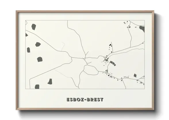 Une affiche de carte sur Esboz-Brest