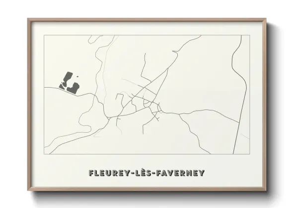 Une affiche de carte sur Fleurey-lès-Faverney