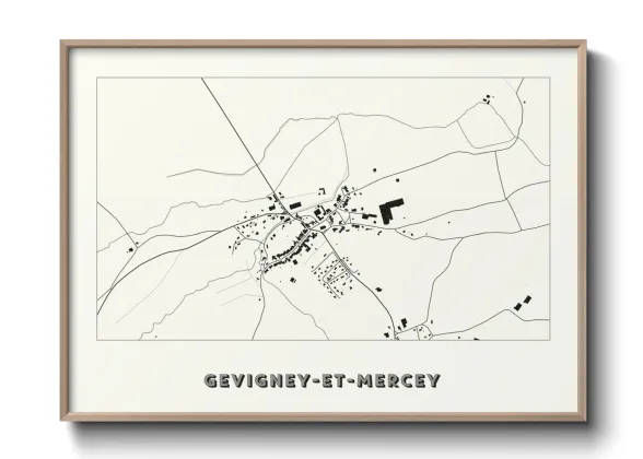 Une affiche de carte sur Gevigney-et-Mercey