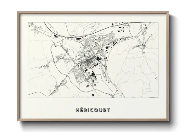 Une affiche de carte sur Héricourt