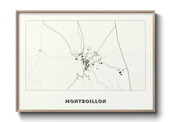 Une affiche de carte sur Montboillon