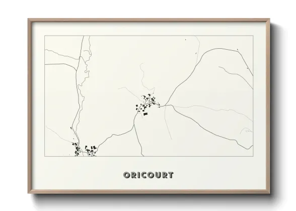 Une affiche de carte sur Oricourt