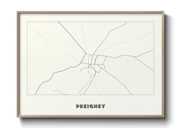 Une affiche de carte sur Preigney