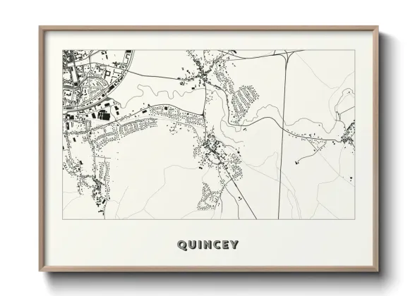 Une affiche de carte sur Quincey