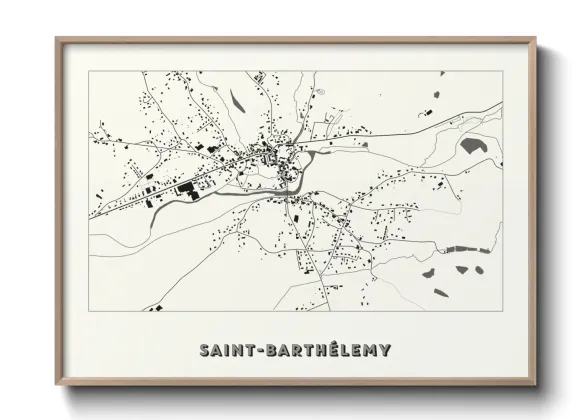 Une affiche de carte sur Saint-Barthélemy
