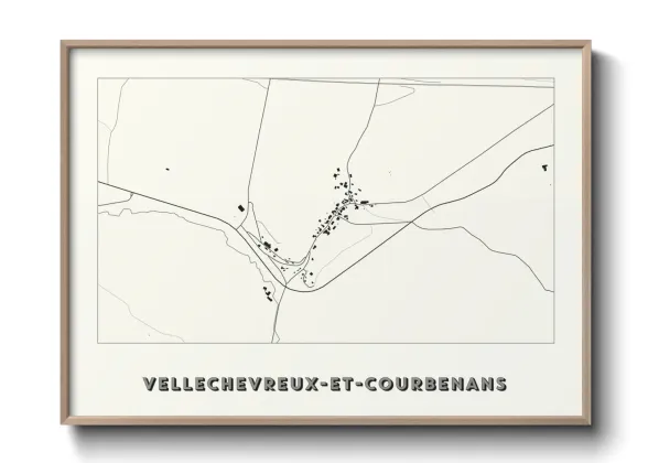 Une affiche de carte sur Vellechevreux-et-Courbenans