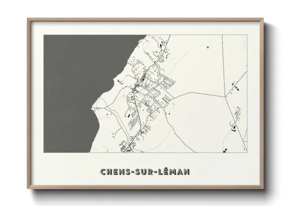Une affiche de carte sur Chens-sur-Léman