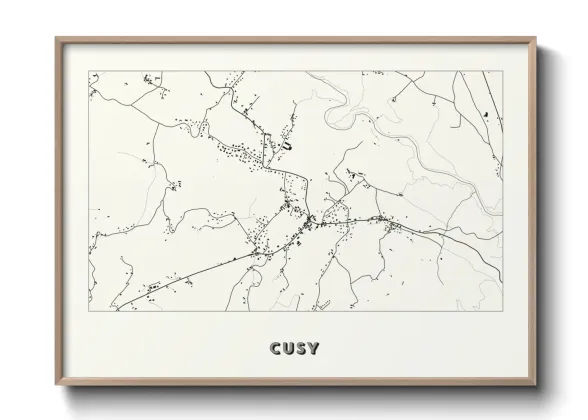 Une affiche de carte sur Cusy
