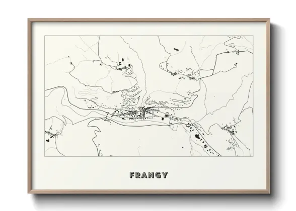 Une affiche de carte sur Frangy