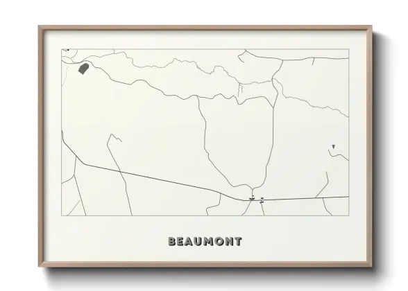 Une affiche de carte sur Beaumont
