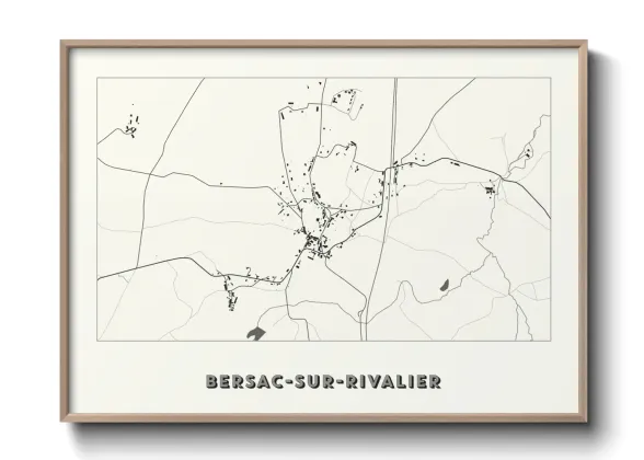 Une affiche de carte sur Bersac-sur-Rivalier
