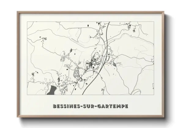 Une affiche de carte sur Bessines-sur-Gartempe
