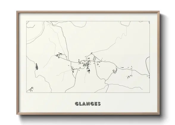 Une affiche de carte sur Glanges