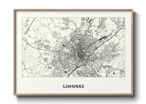 Une affiche de carte sur Limoges