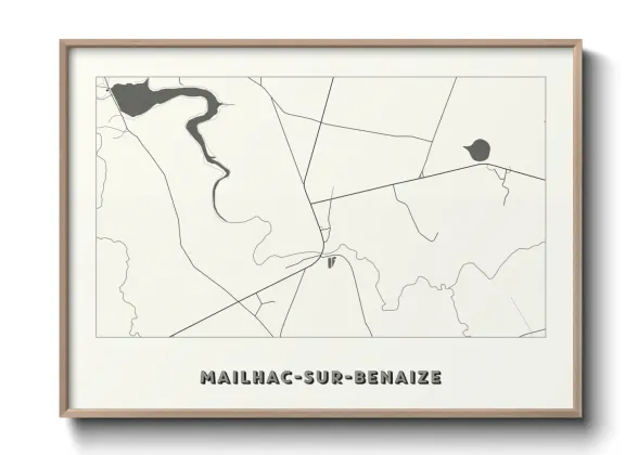 Une affiche de carte sur Mailhac-sur-Benaize
