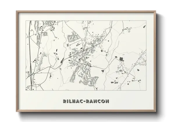 Une affiche de carte sur Rilhac-Rancon