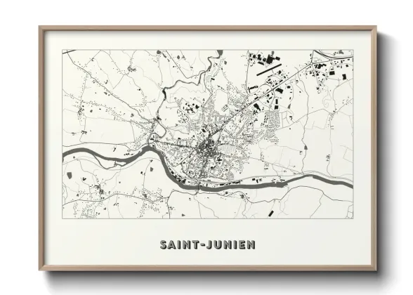 Une affiche de carte sur Saint-Junien