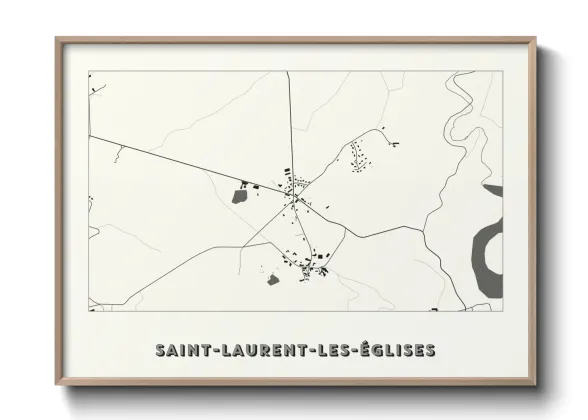 Une affiche de carte sur Saint-Laurent-les-Églises