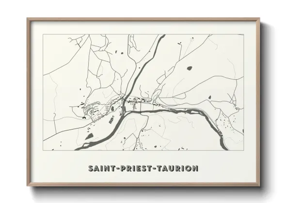 Une affiche de carte sur Saint-Priest-Taurion