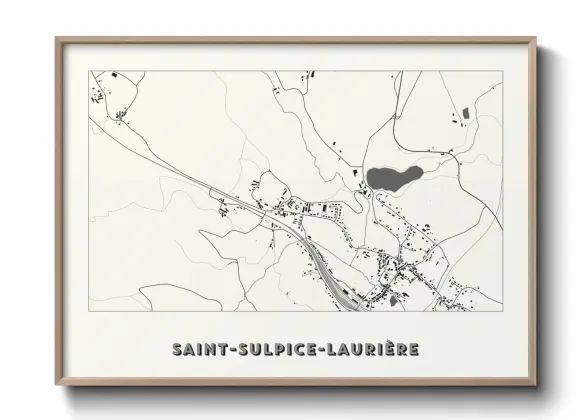 Une affiche de carte sur Saint-Sulpice-Laurière