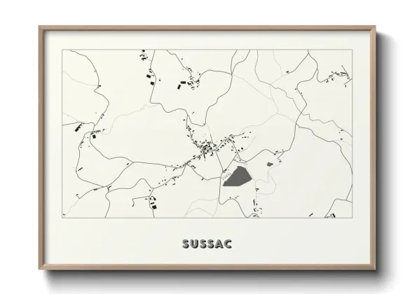 Une affiche de carte sur Sussac