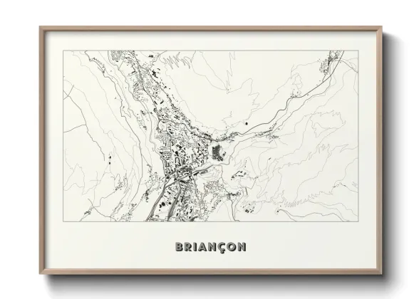 Une affiche de carte sur Briançon