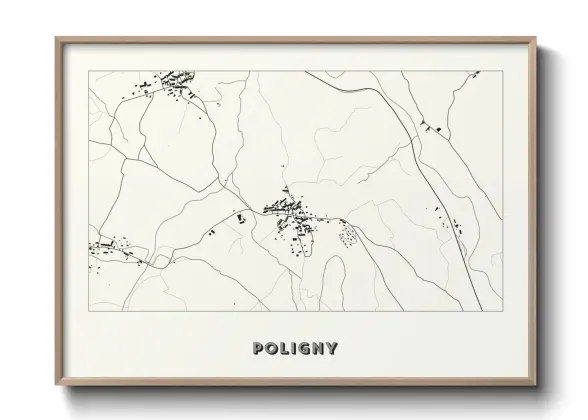 Une affiche de carte sur Poligny